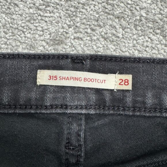 Levi's 315 Shaping Bootcut Denim Jeans Women 28 Black Mid Rise Stretch 28x33 - Picture 7 of 16